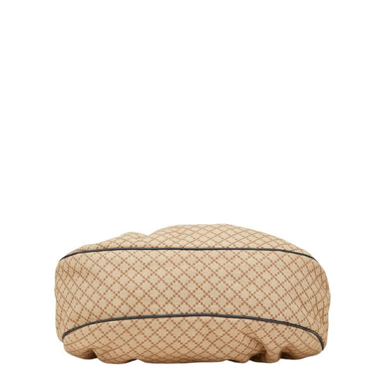 Gucci Diamante Canvas Leather Shoulder Bag