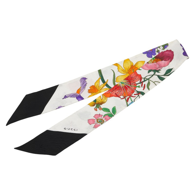 Gucci Flora Silk Neck Bow Scarf