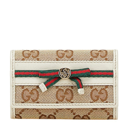 Gucci GG Canvas Sheline Ribbon Key Case