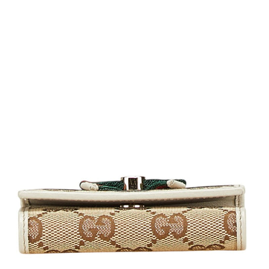 Gucci GG Canvas Sheline Ribbon Key Case
