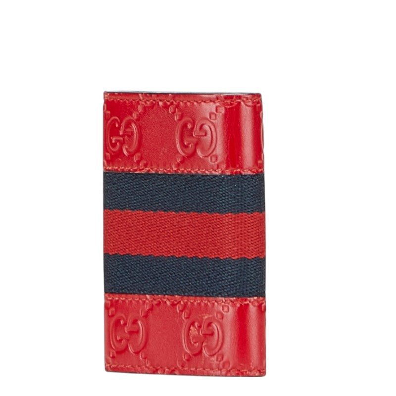 Gucci Gucci Signature Shearling Line 6 Key Case Leather