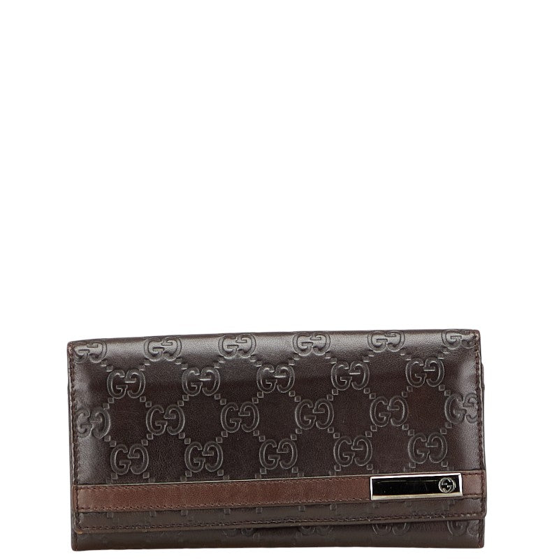 Gucci Logo Plate Guccissima Leather Long Wallet