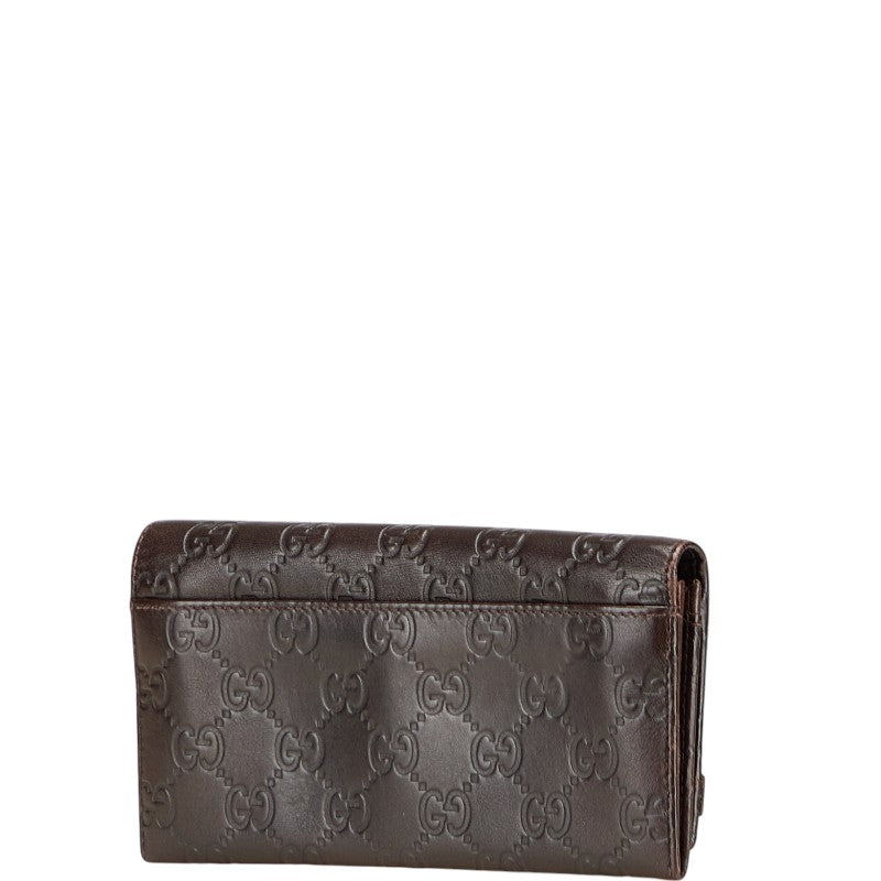 Gucci Logo Plate Guccissima Leather Long Wallet