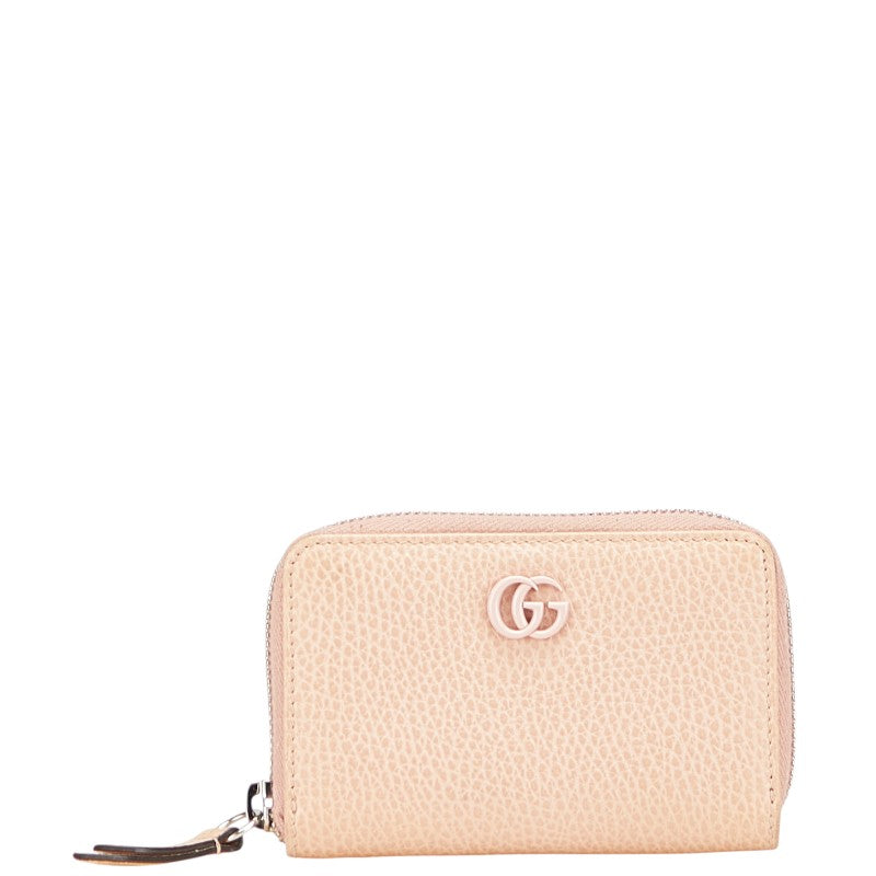 Gucci Double G Round Zip Coin Case Leather Coin Case