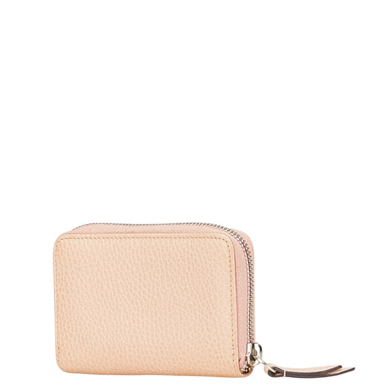Gucci Double G Round Zip Coin Case Leather Coin Case