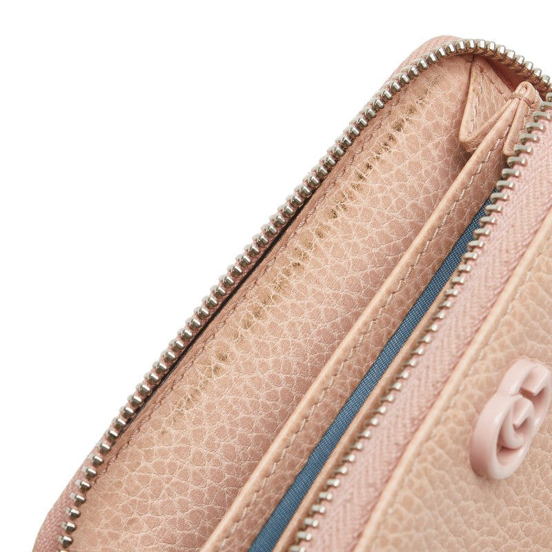 Gucci Double G Round Zip Coin Case Leather Coin Case