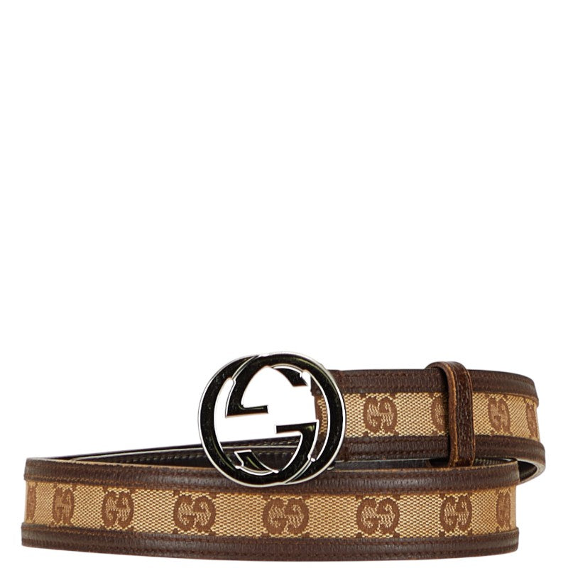 Gucci Interlocking G GG Canvas Leather Belt