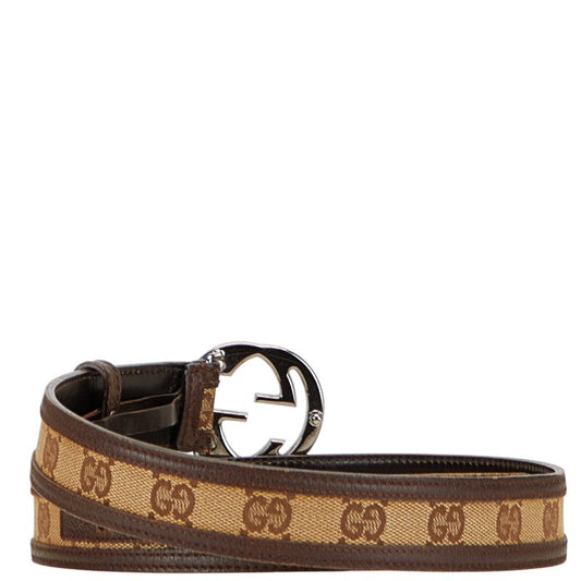 Gucci Interlocking G GG Canvas Leather Belt