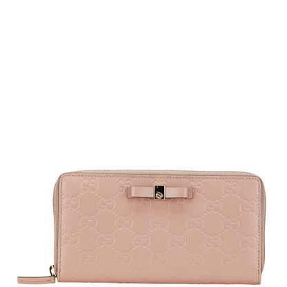 Gucci Guccissima Ribbon Motif Leather Long Wallet