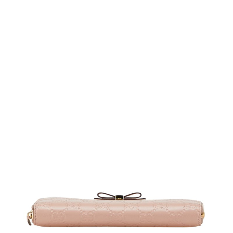 Gucci Guccissima Ribbon Motif Leather Long Wallet