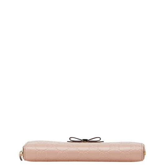 Gucci Guccissima Ribbon Motif Leather Long Wallet