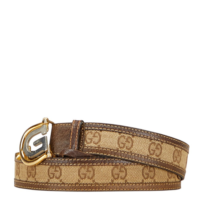 Gucci Old Gucci Leather Canvas Belt