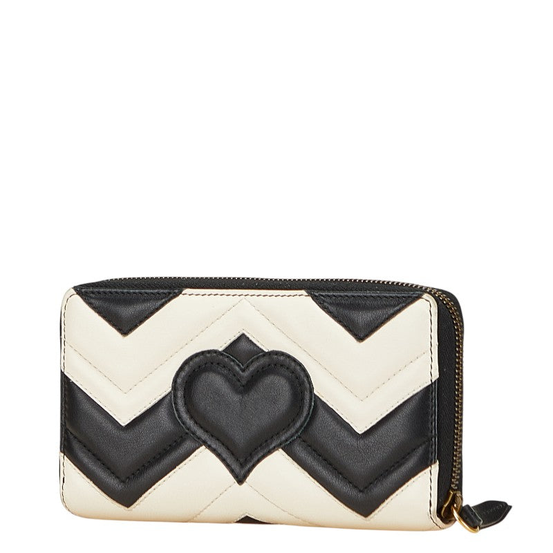 Gucci GG Marmont Heart Quilting Leather Long Wallet