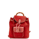 Gucci Bamboo Suede Leather Backpack