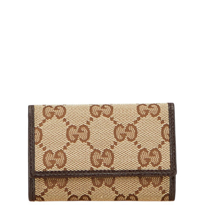 Gucci GG Canvas Leather Key Case