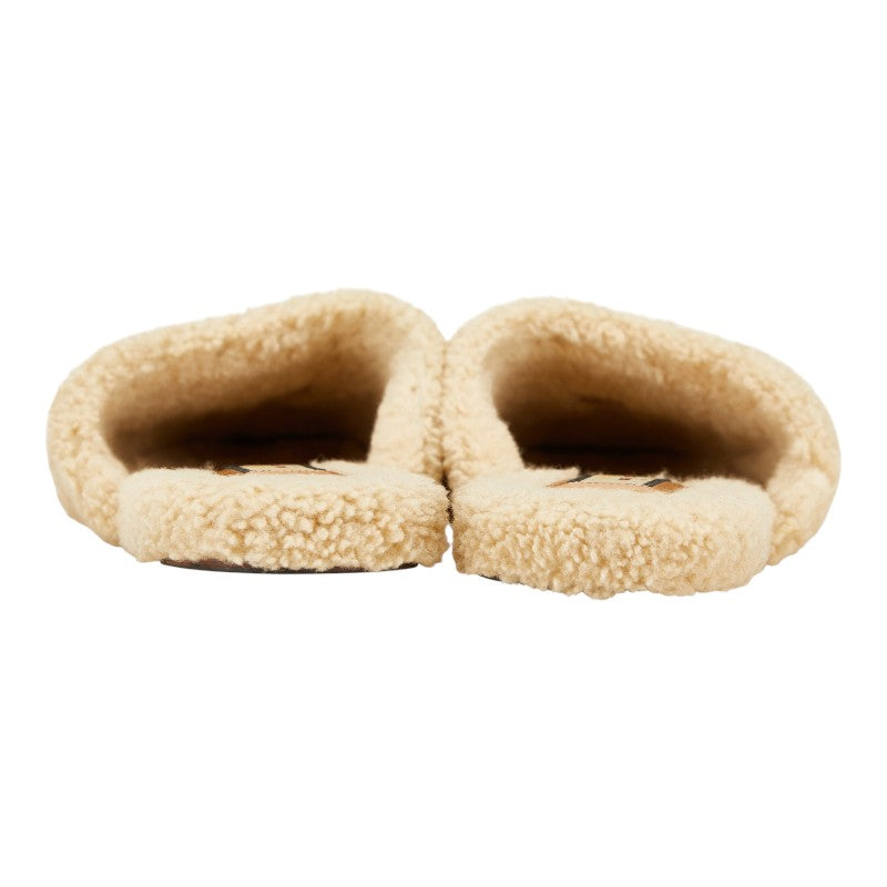 Gucci Interlocking G Shearling Sandals