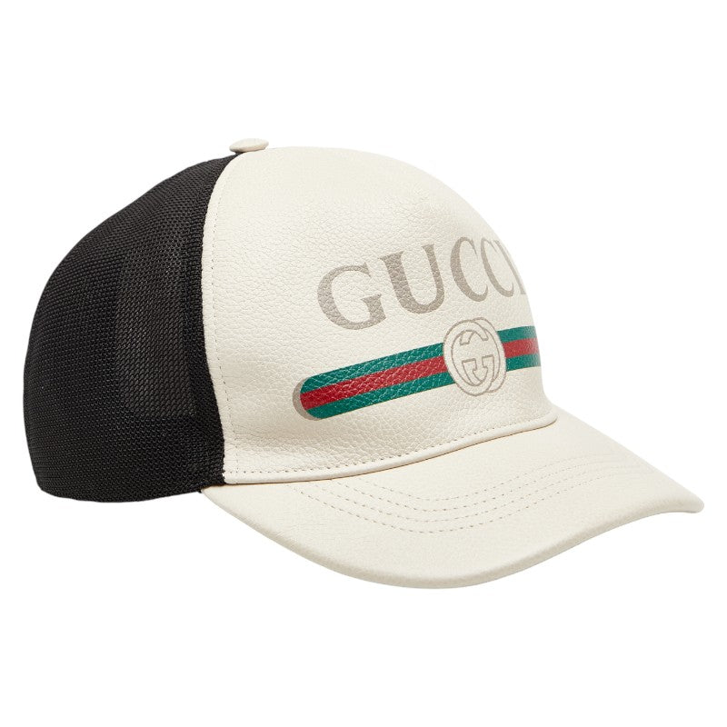 Gucci 426887 Leather Nylon Baseball Cap