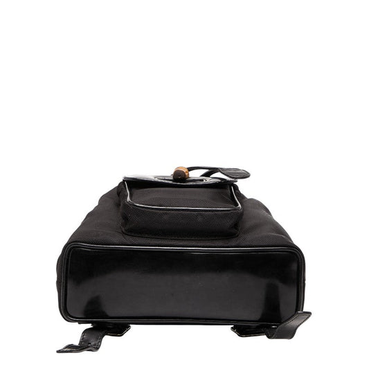 Gucci Bamboo Nylon Leather Backpack