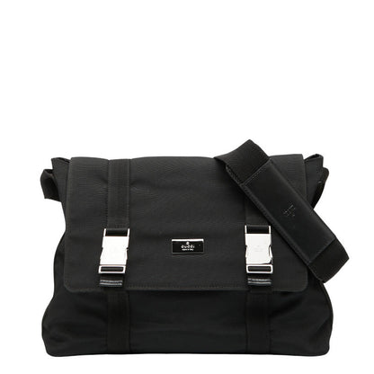 Gucci 122373 Nylon Leather Messenger Bag