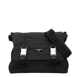 Gucci 122373 Nylon Leather Messenger Bag