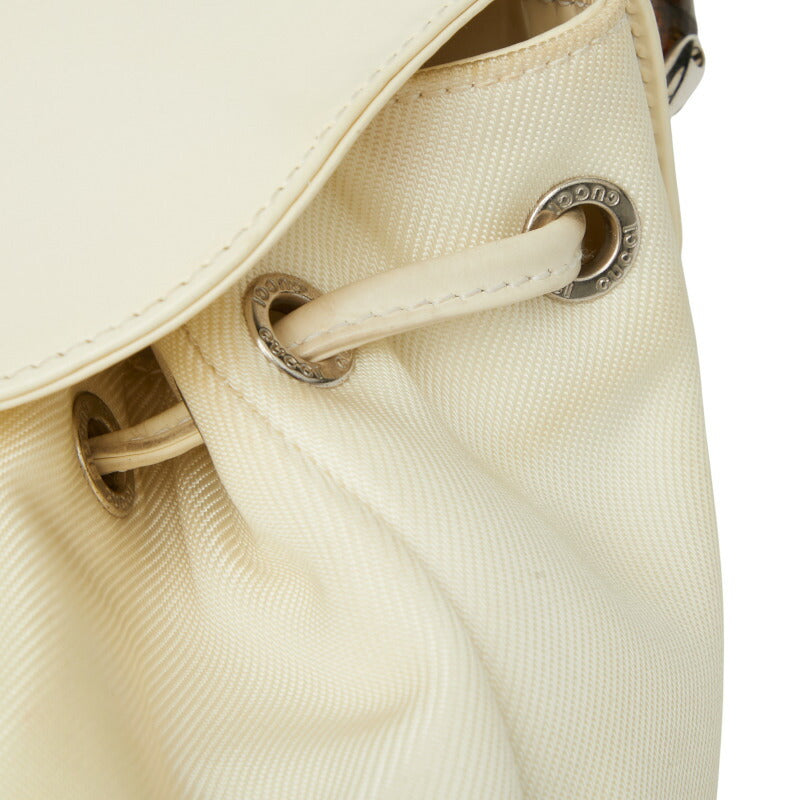 Gucci Bamboo Nylon Leather Backpack