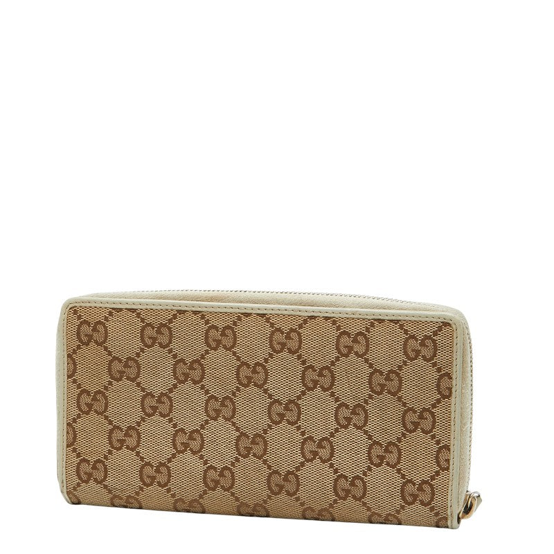 Gucci GG Canvas Sheline Line Ribbon Canvas Leather Long Wallet