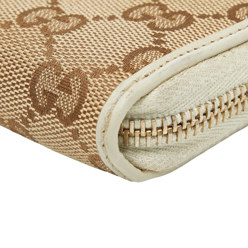 Gucci GG Canvas Sheline Line Ribbon Canvas Leather Long Wallet