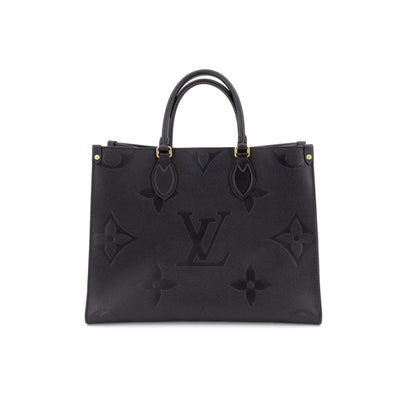 Louis Vuitton On The Go MM Shoulder Bag Monogram Implant Leather Black