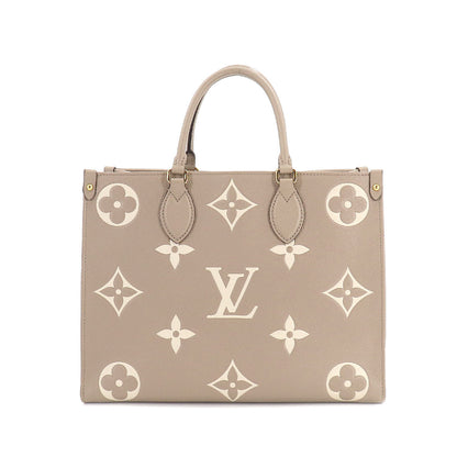 Louis Vuitton Bicolor Monogram Implant On The Go MM 2way Tote Shoulder Bag Tourtrail Creme