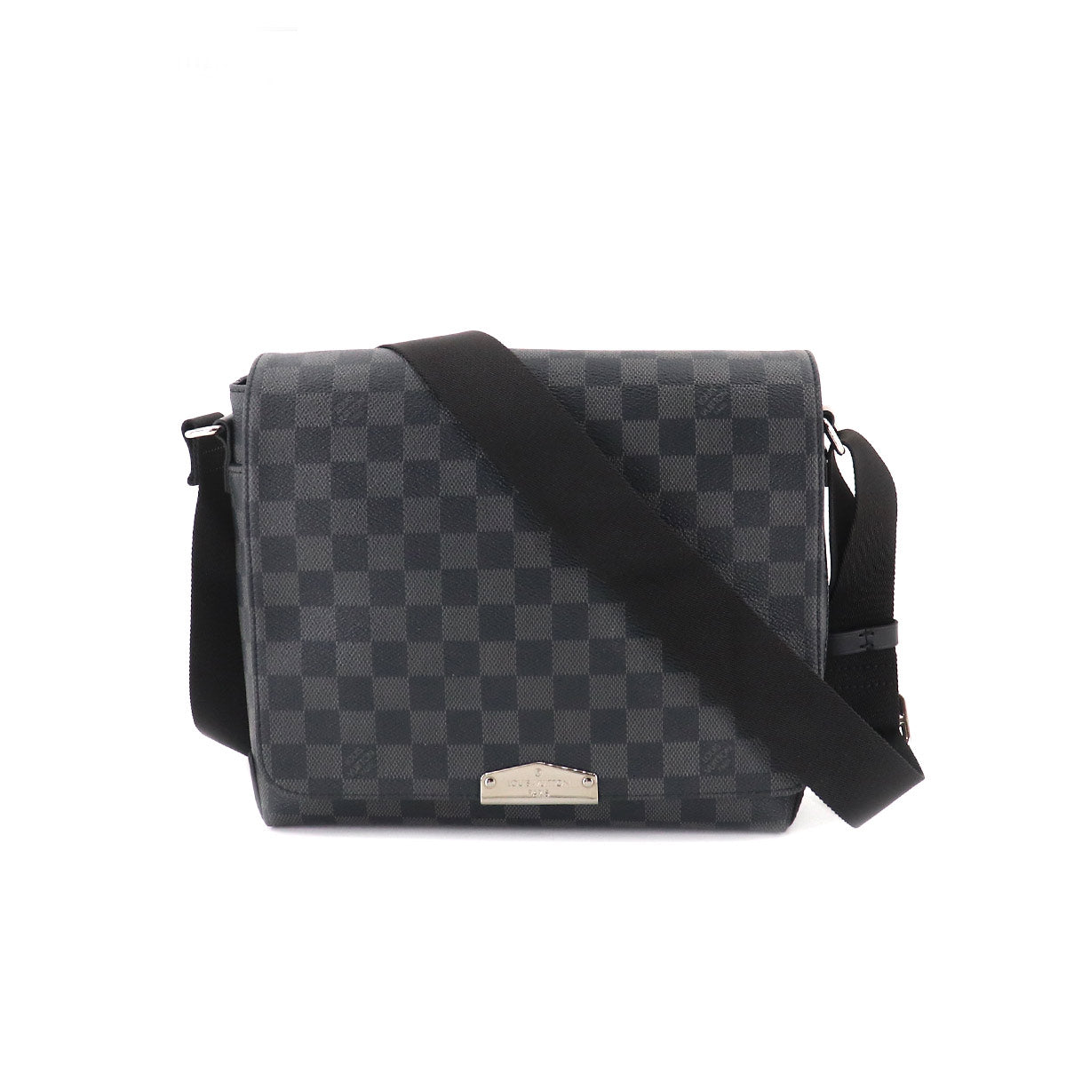 Louis Vuitton Damier Graphite District PM NV2 Shoulder Bag Black