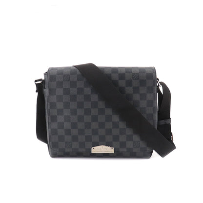 Louis Vuitton Damier Graphite District PM NV2 Shoulder Bag Black