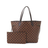 Louis Vuitton Damier Neverfull MM Tote Bag Brown Gold Metal Fittings