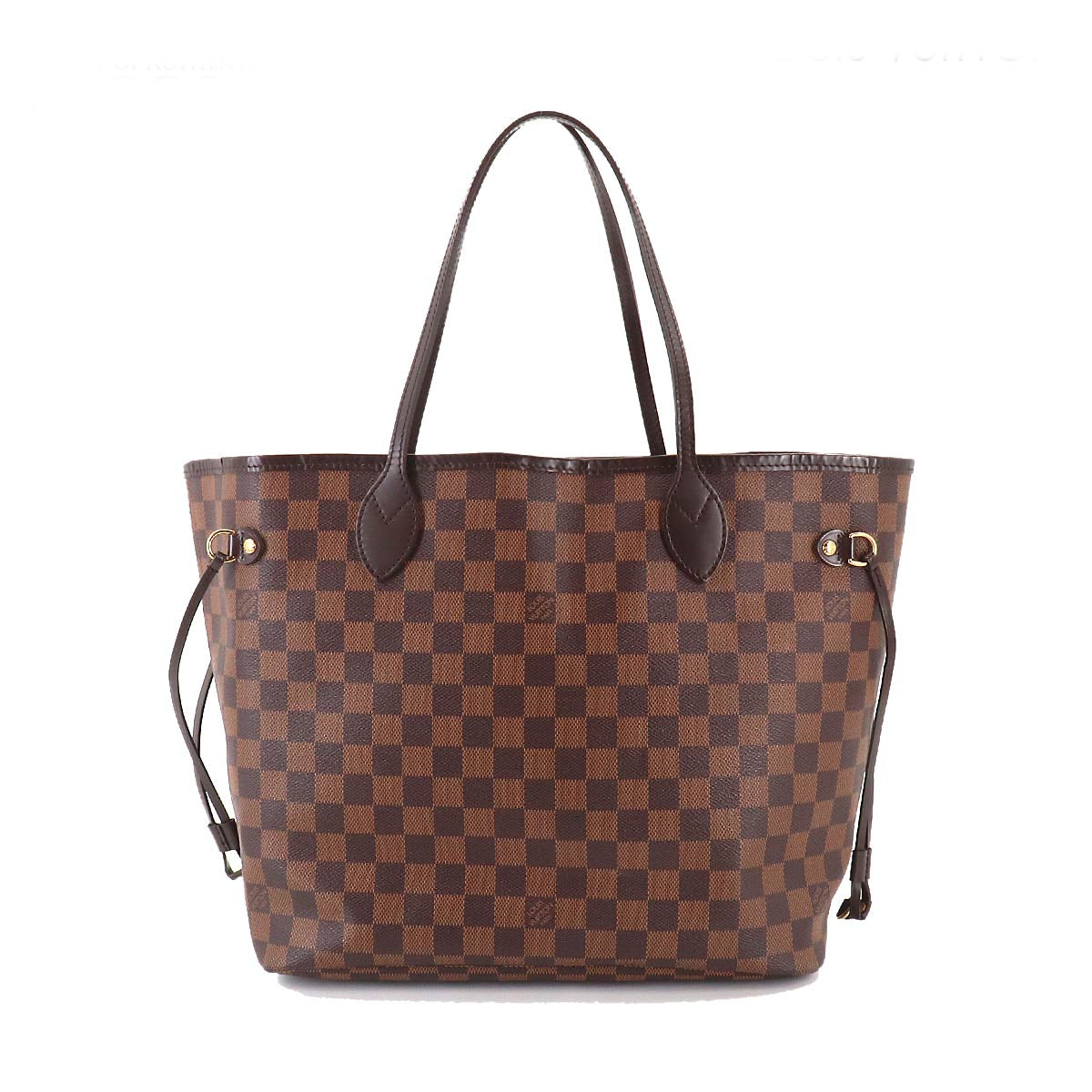 Louis Vuitton Damier Neverfull MM Tote Bag Ebene Cerise Brown Gold Hardware