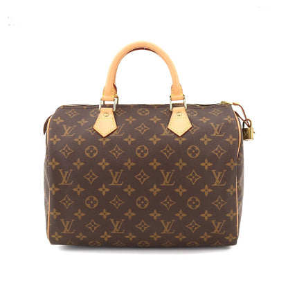 Louis Vuitton Monogram Speedy 30 Hand Bag Brown Gold Hardware