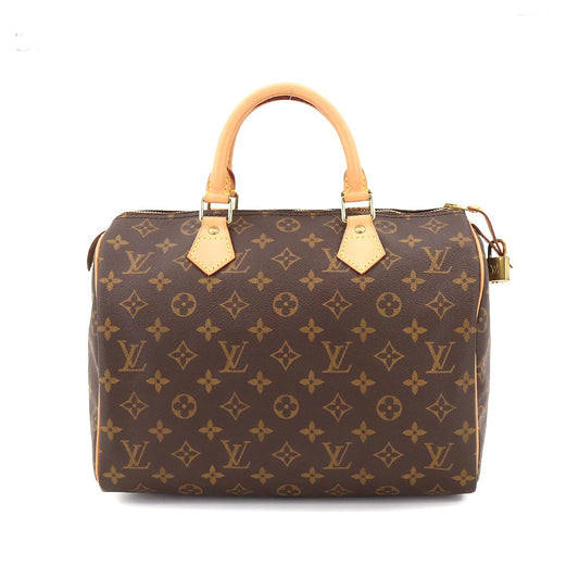 Louis Vuitton Monogram Speedy 30 Hand Bag Brown Gold Hardware