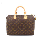 Louis Vuitton Monogram Speedy 30 Hand Bag Brown Gold Hardware