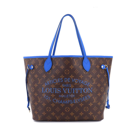 Louis Vuitton Monogram Ikat Flower Neverfull MM Tote Bag Grand Blue