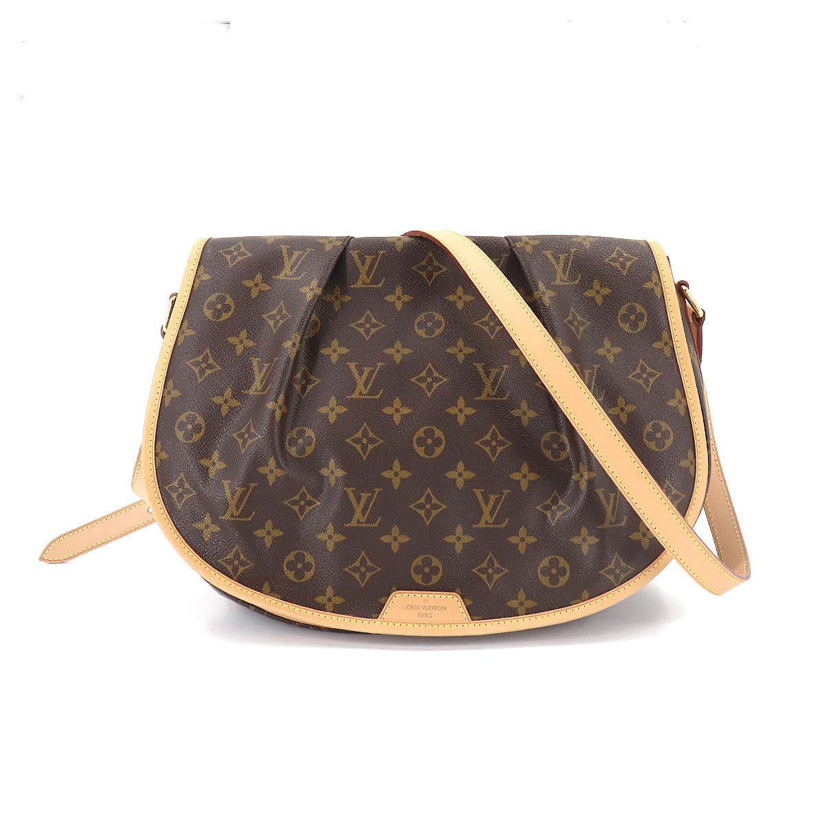 Louis Vuitton Monogram Menilmontant MM Shoulder Bag Brown Gold Metal Fittings