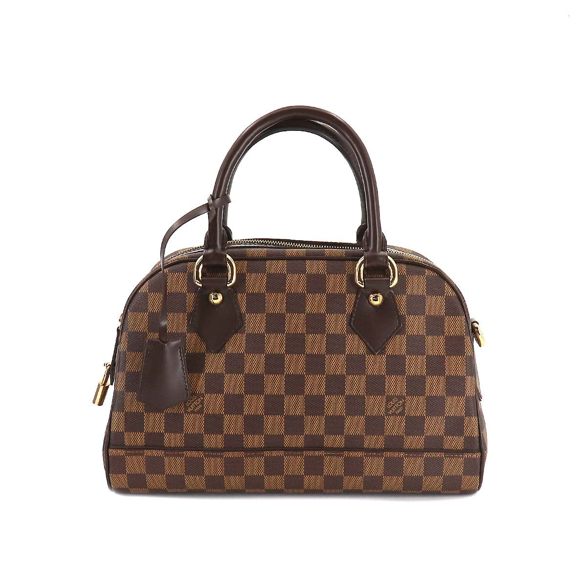 Louis Vuitton Damier Duomo Hand Bag Ebene Gold Metal Fittings