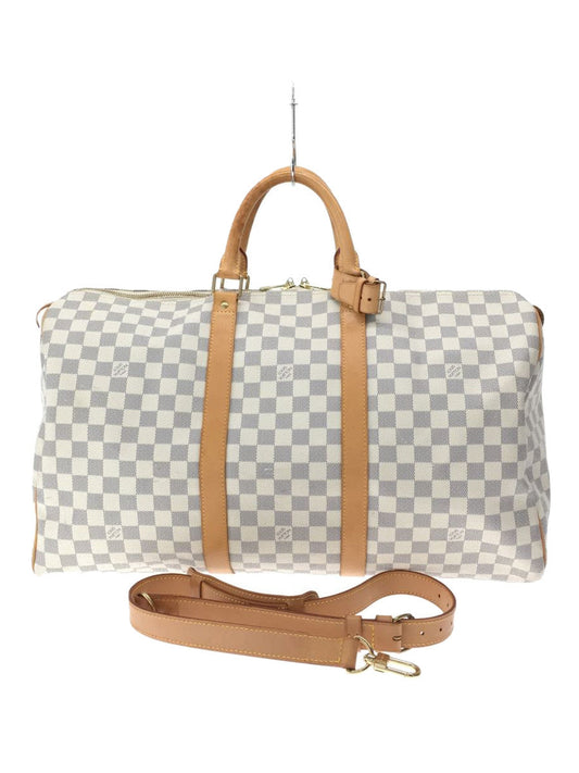 Louis Vuitton Keepall 50 Damier Azur Shoulder Bag White