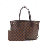 Louis Vuitton Damier Neverfull PM Tote Bag Brown Gold Hardware