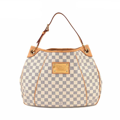 Louis Vuitton Damier Azur Galliera PM Shoulder Bag White Gray