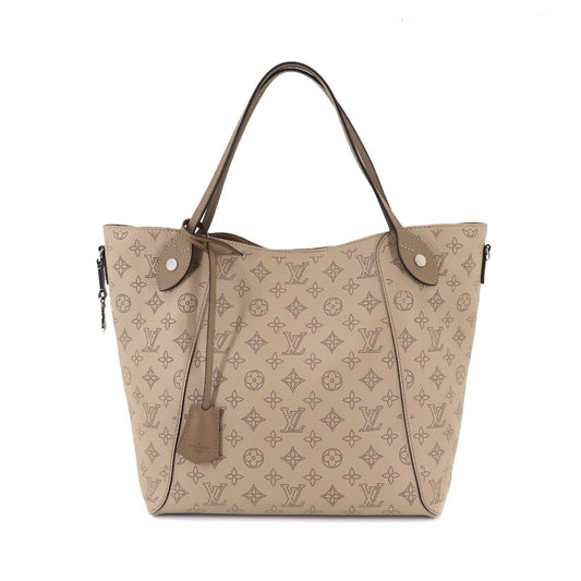 Louis Vuitton Mahina Hina MM Tote Bag Leather Galle With Pouch Silver Metal Fittings
