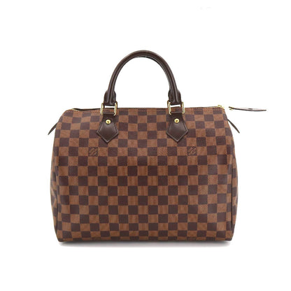Louis Vuitton Damier Speedy 30 Hand Bag Ebene Brown Gold Hardware