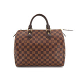 Louis Vuitton Damier Speedy 30 Hand Bag Ebene Brown Gold Hardware