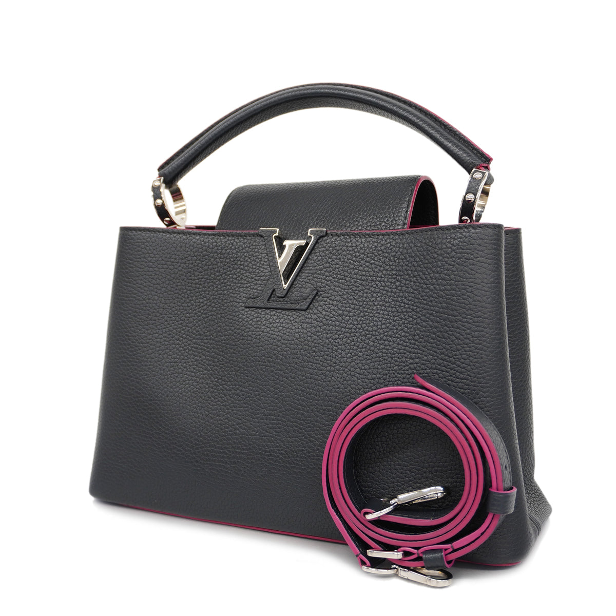 Louis Vuitton Taurillon Capucines PM Cobalt Fuchsia Marine Rouge Shoulder Bag