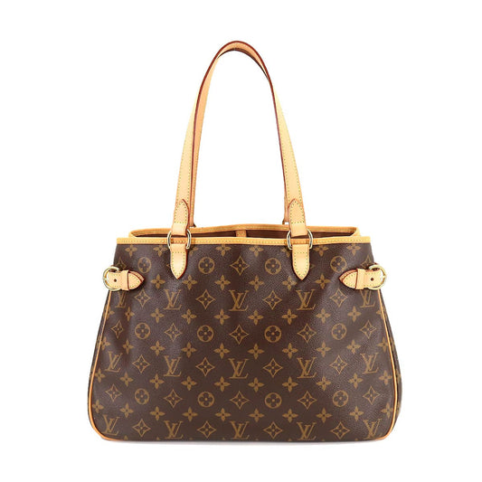 Louis Vuitton Monogram Batignolles Horizontal Tote Bag Brown Gold Metal Fittings