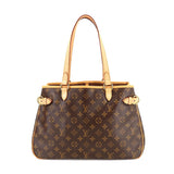 Louis Vuitton Monogram Batignolles Horizontal Tote Bag Brown Gold Metal Fittings