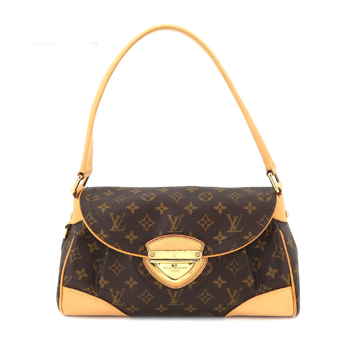 Louis Vuitton Monogram Beverly MM Shoulder Bag Brown Gold Hardware