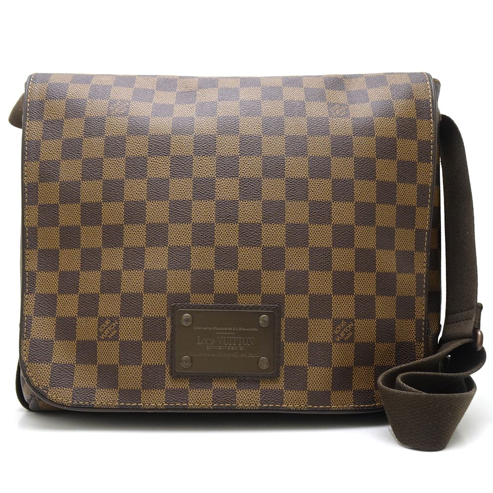 Louis Vuitton Damier Brooklyn MM Ebene Shoulder Bag Brown